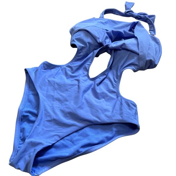 BAR III Core Solids Cowl Cutout Periwinkle Purple Monokini One Piece Swim NWT S - Picture 5 of 8